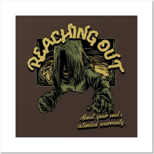 Creepy Vintage Horror "Reaching Out About Your Soul's Extended Warranty" Funny Parody Posters and Art